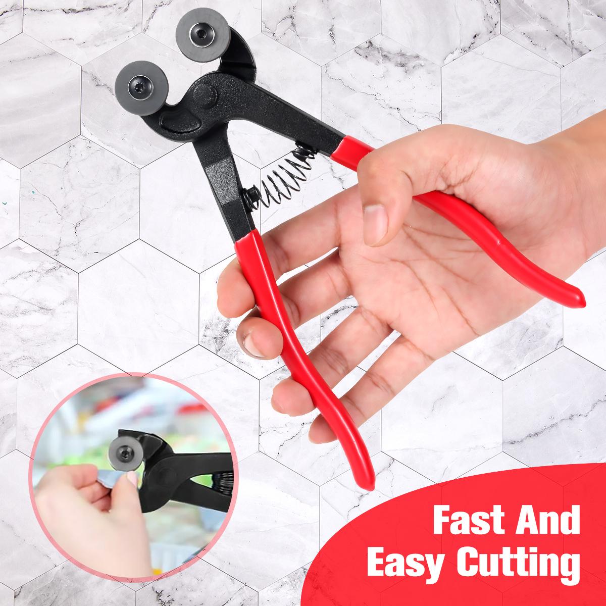 Glass Tile Nippers 8inch 200mm Heavy Duty Mosaic Nippers w/ Carbide Wheels Portable Tile Cutter Pliers Wheeled Tile Nippers Tool rosso