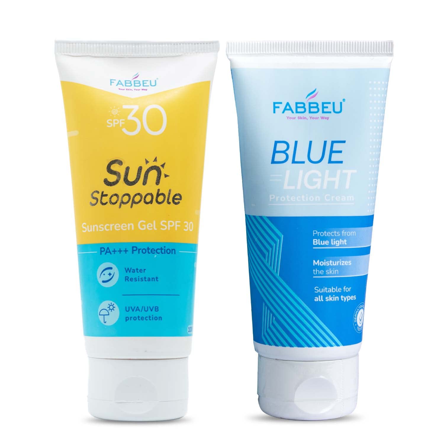 

FABBEU Крем с защитой от синего света и солнцезащитный крем SPF 30 Увлажняющий солнцезащитный крем-гель для защиты от UVA, UVB и ИК-лучей Легкий лосьон Подходит для мужчин