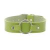 Unisex Round Ring PU Leather Choker, Harajuku Punk Adjustable Neck Collar