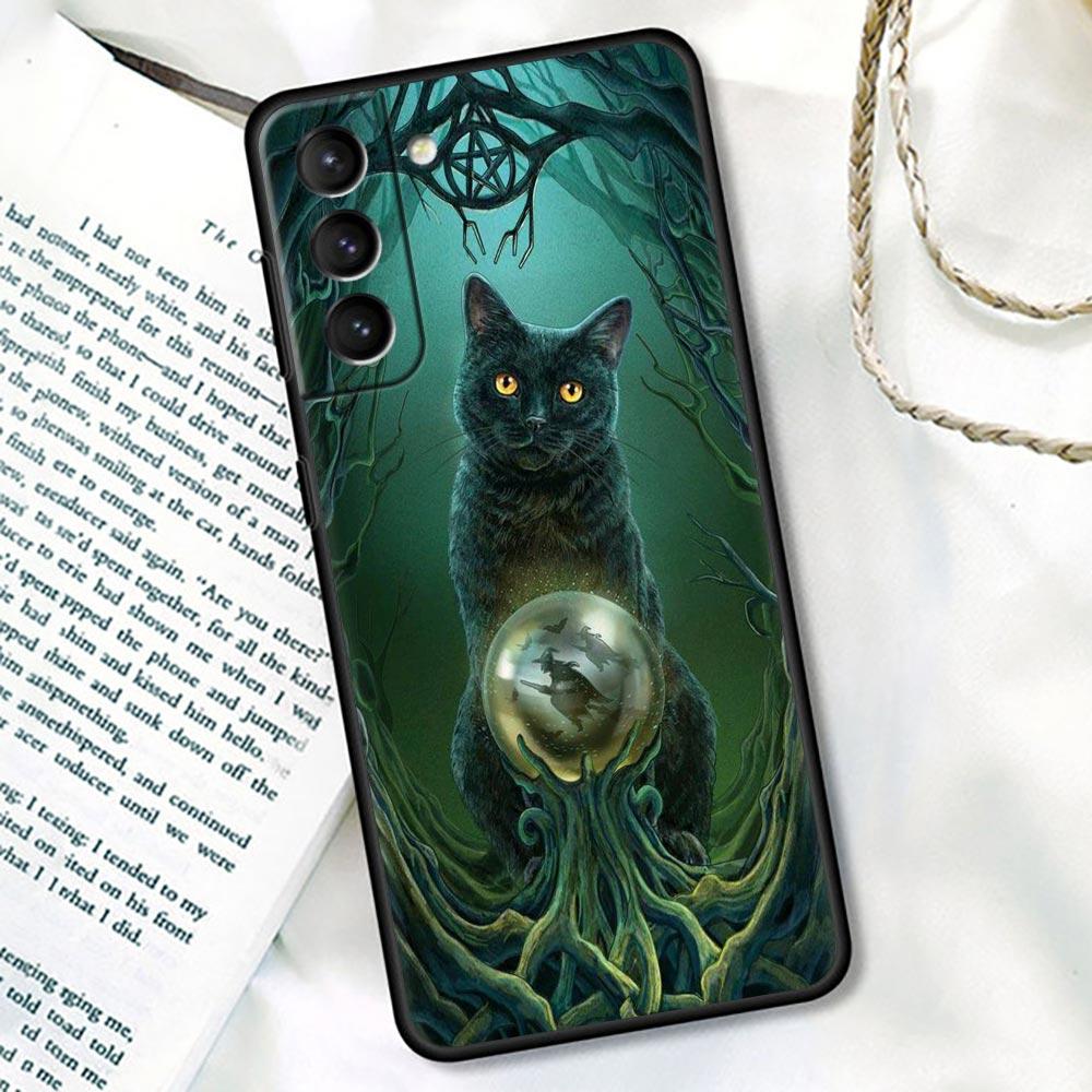 Happy Halloween S24 Ultra For Samsung Galaxy S23 Ultra S21 S20 FE S22 S10 S24 S23 Plus Case Cover Cat Bat Pumpkin Witch Castle