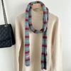 Narrow Cashmere Knitted Scarf Thickened Winter Shawl Soft Striped Scarf  Daily
