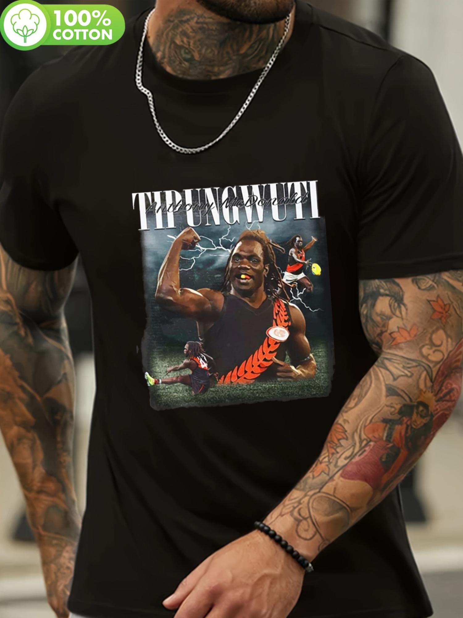 S Anthony Tipungwuti Signature Logo T-Shirt - Black And White Design Featuring Name Print XXL
