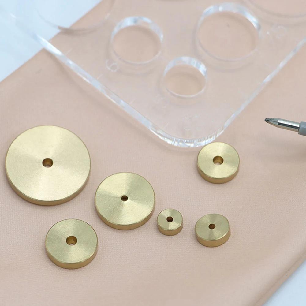 Leather Craft Tools 12Pieces Diameter 6mm-20mm Leather Brass Space Set DIY Round Line Marking Hand Craft Tools