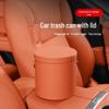 Car Multi-functional Round Storage & Trash Can with Lid - Interior Organizer Set