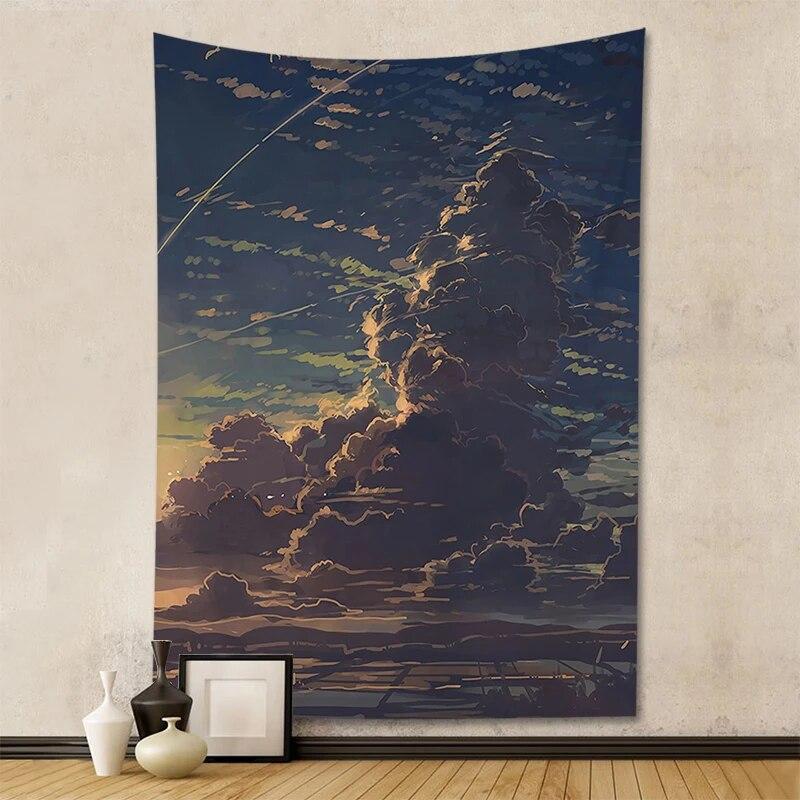 Wandteppich Anime Zimmerdekoration Heimkunst Innenszene hängendes Wandhintergrundtuch