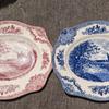 Johnson Brothers Seria Castel Roșu Albastru Placă Ovală pentru Pește de 12 Inch Ceramică Emailată Stil European Veselă de Masă Utilizare Universală