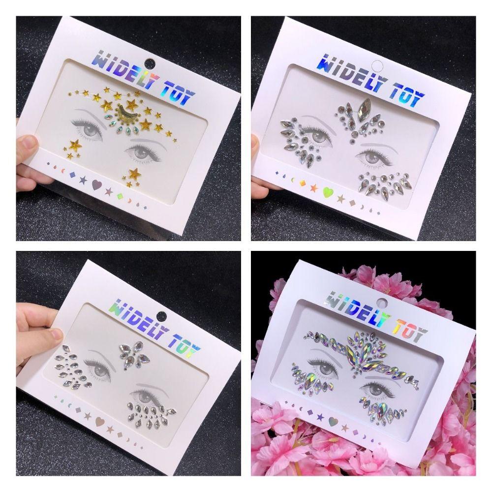 Glue Free Crystal Facials Sticker Waterproof Temporary Tattoo Sticker  Eyebrow