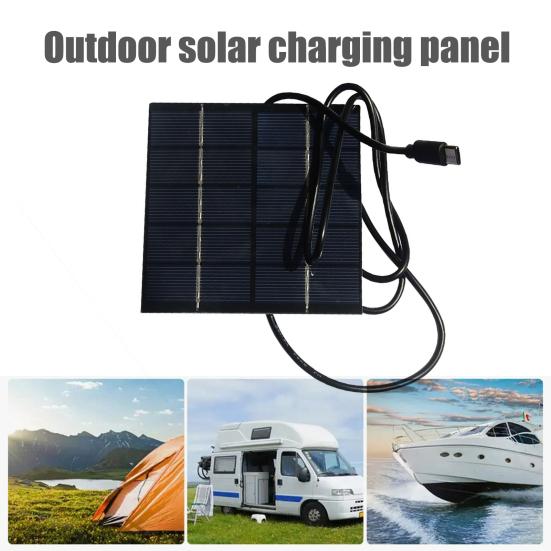 1.5W 5V Solar Panel Portable Lightweight Type-C Outdoor Camping Hiking Cycling