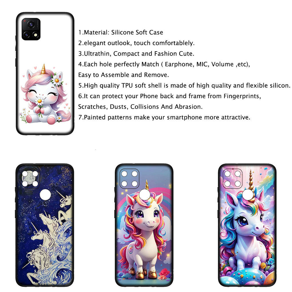 Cover for iPhone 17 16 15 Xiaomi Poco Redmi Note 14 13 12 11 Pro Max 9 16e Samsung Galaxy S25 S24 S23 OPPO Huawei Anime Unicorn Horse Phone Case