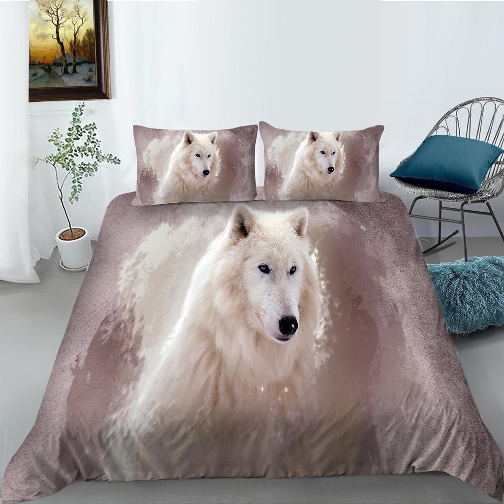 Wolf Series 3D Digital Printing Bedding Two Or Three Piece Polyester Shopify