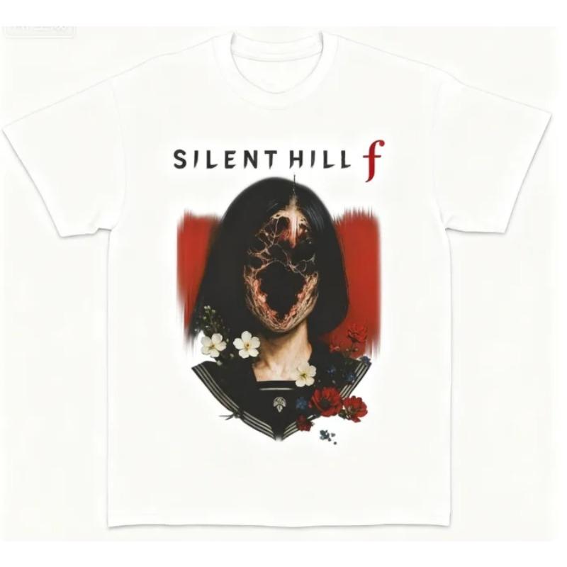Gaming Lover Unisex Shirt Psychological Horror Game Tshirt Silent Hill F Graphic Printed Tee Men Women Cotton Tops