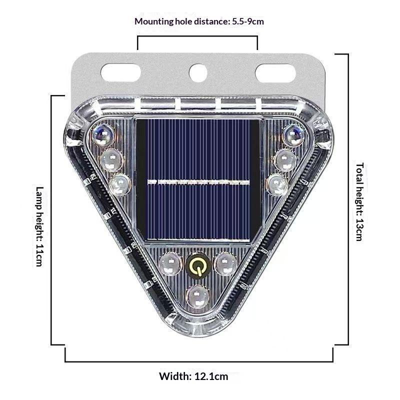 Oval Solar Powered Warning Strobe Light Multi Flashing Modes Colors For Motorcycle Bicycle Outdoor Use