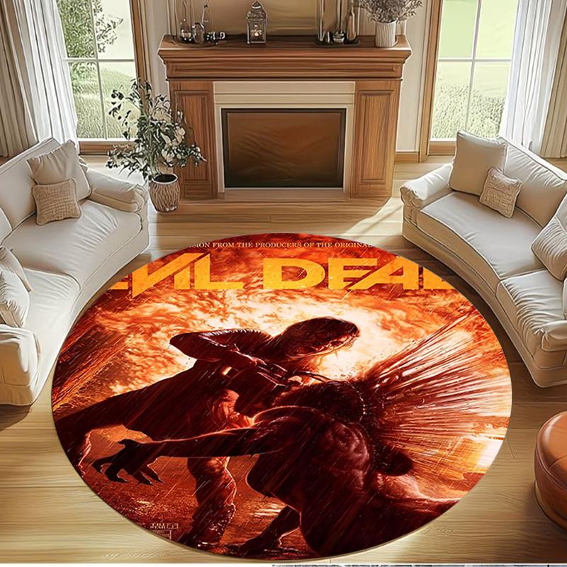 The Evil Dead Print Round Rug, Washable Floor Carpet, For Entryway Dorm Laundry Room Office Study, Home Decor Birthday Christmas Gift