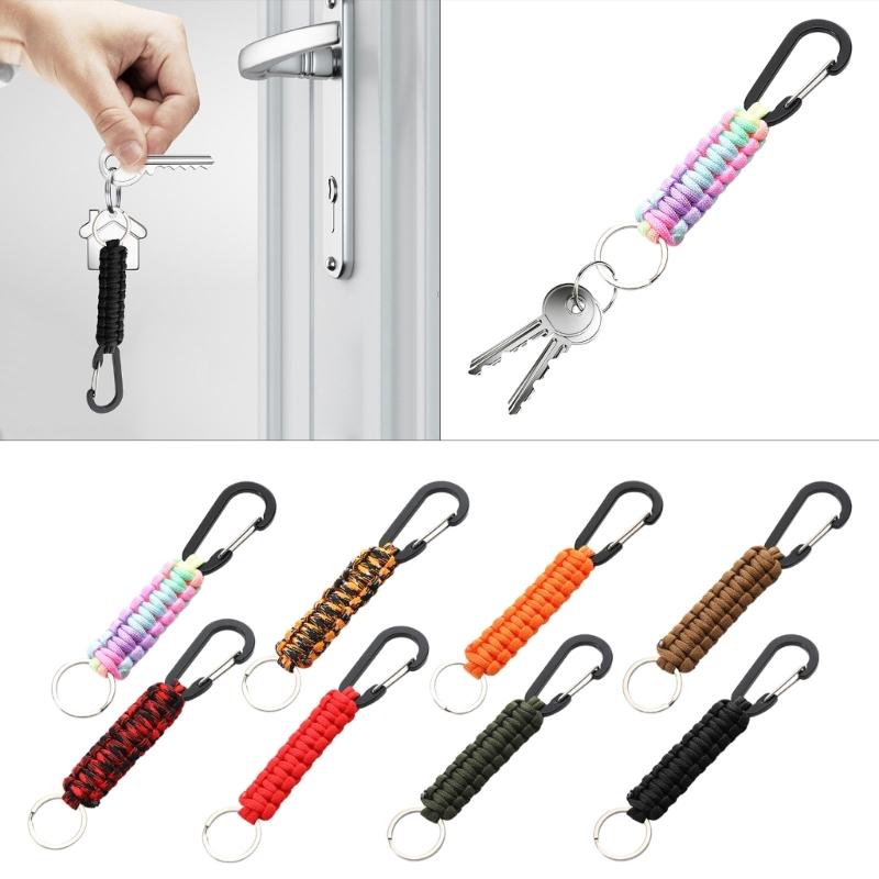 3 Pcs Paracord Braided Keychain Clip with Strap Heavy Duty  Paracord Lanyard Clip Keychain for Men Women Sports