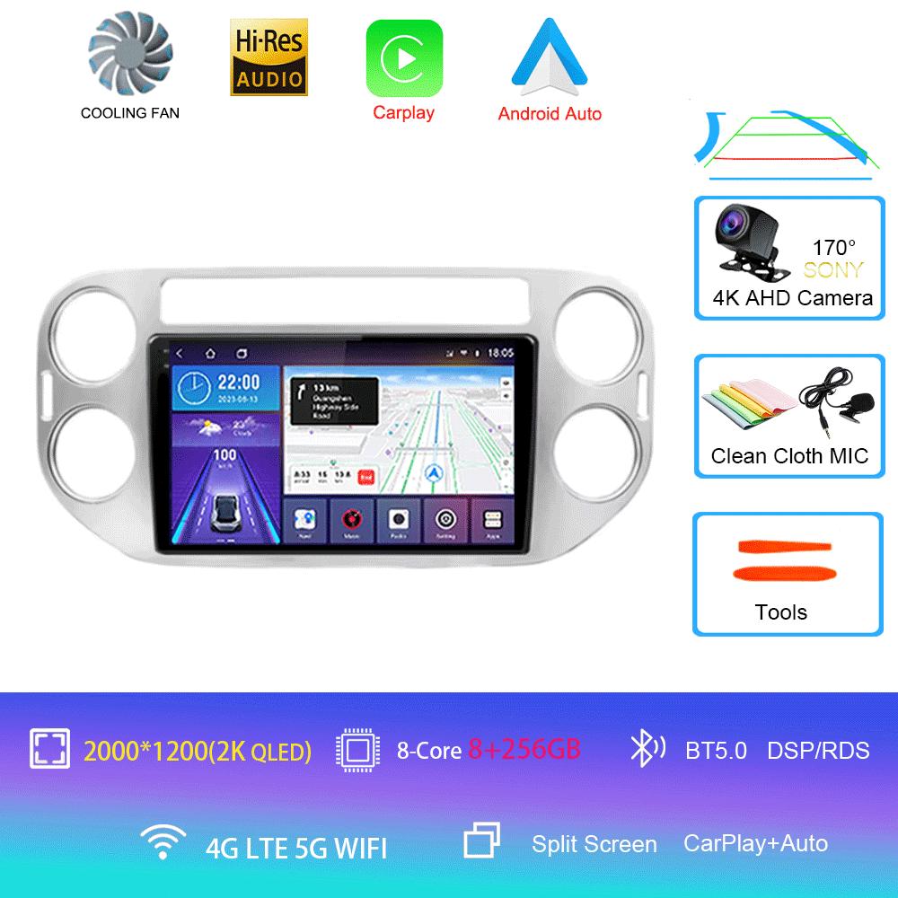 Car Radio Android 14 Wireless CarPlay Auto for VW Volkswagen Tiguan 1 NF 2006-2016 Multimedia Video Player Stereo GPS 2din Navi