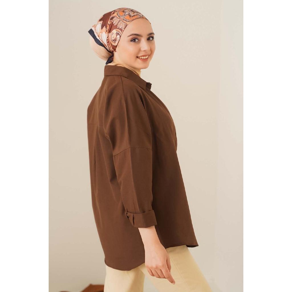 103901 Übergroßes Basic Hijab-Shirt - Creme