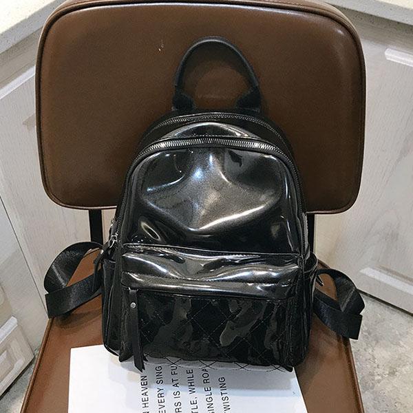 

Женский многофункциональный мягкий рюкзак из искусственной кожи, универсальная уличная сумка с яркой поверхностью, однотонная повседневная сумка на одно плечо 24*29*11cm