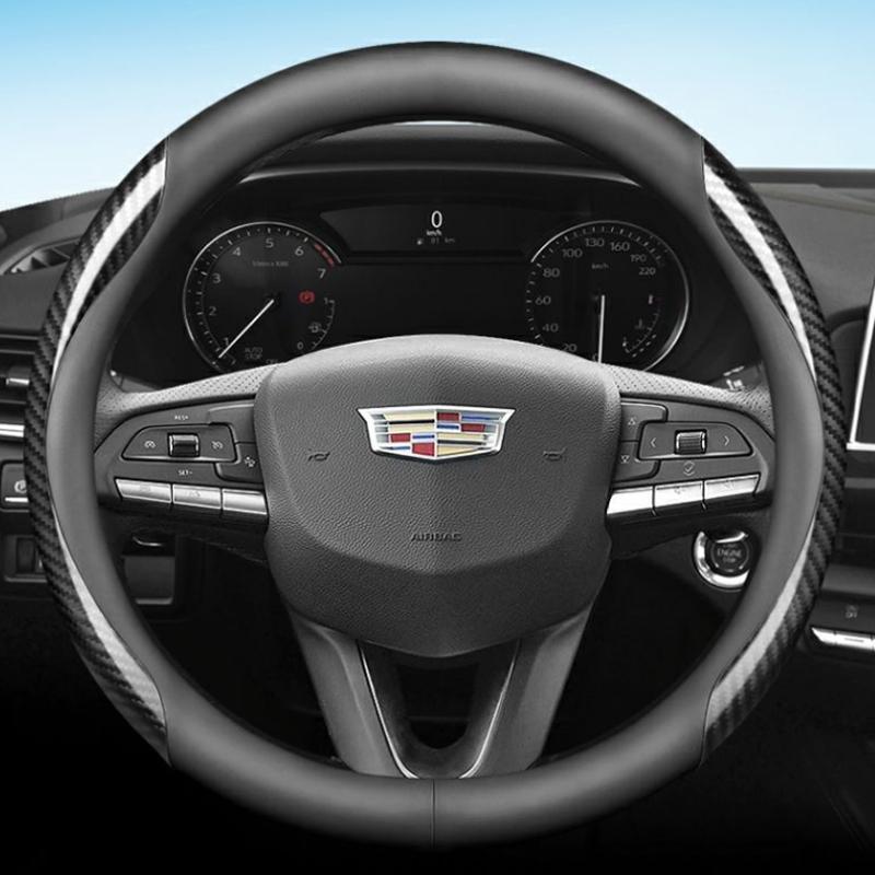 Leather Car Steering Wheel Cover for Cadillac SLS CT6 Escalade XT5 ATS CTS SRX XT4 XT6 Lyriq Optiq Accessories