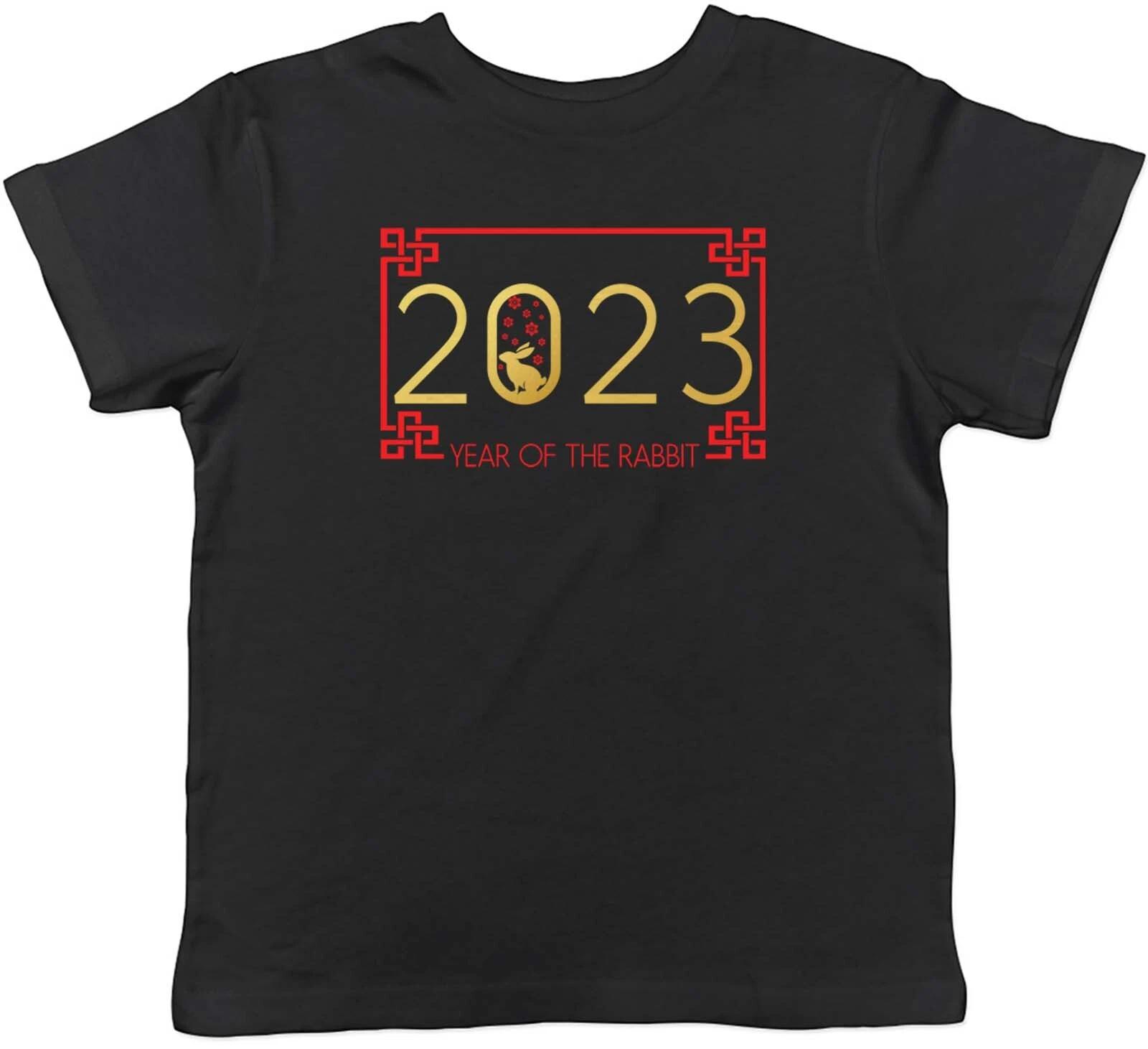 

Kids T Shirt Chinese New 2023 Year of the Rabbit Red Gold Childrens Boys Girls 160