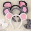 Halloween Mouse Cosplay Costume Set Mouse Ear Headband Tail Bowtie and Nose Animal Dress Up Costume for Kid Cosplay
