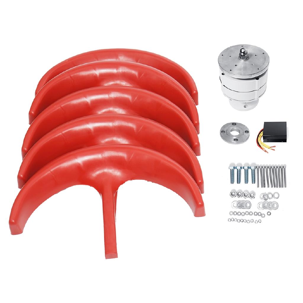 2000W Vertical Axis Wind Turbines Generator Lantern 5 Blades Motor Kit Home Hybrids Streetlight Electromagnetic 12/24V