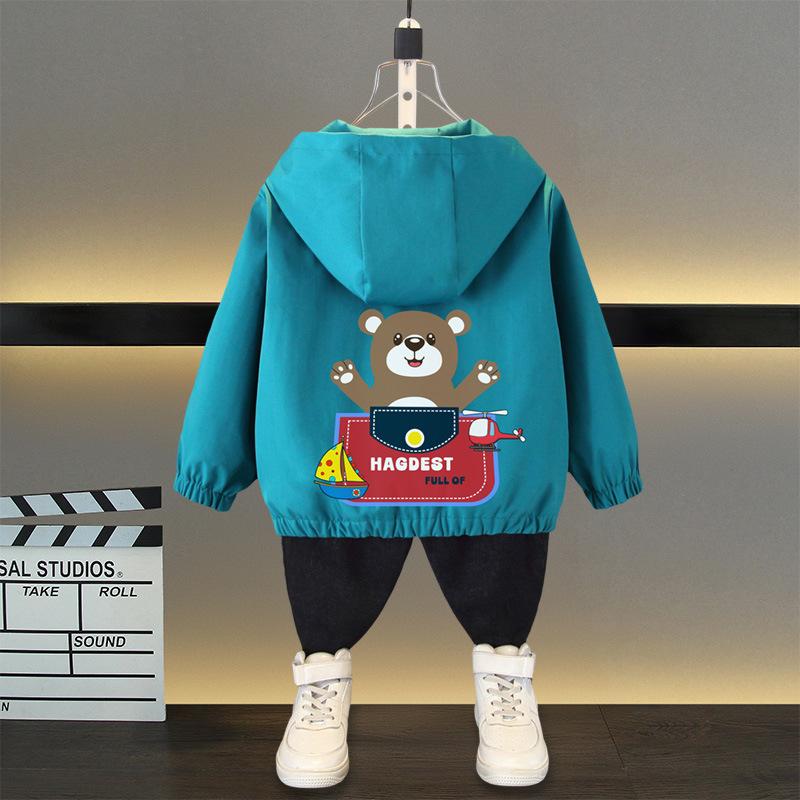 Jacke Kinder Outdoor Jungen und Mädchen Jacke Frühling Ball Dünner Abschnitt der Mittel- und Großkinder Locker Lässig Kapuze Rushing Mantel