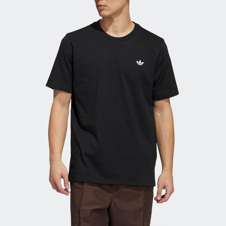 Adidas Originals Trefoil Logo Crew Neck Breathable Short Sleeve T-Shirt Men Tops Black HM9371