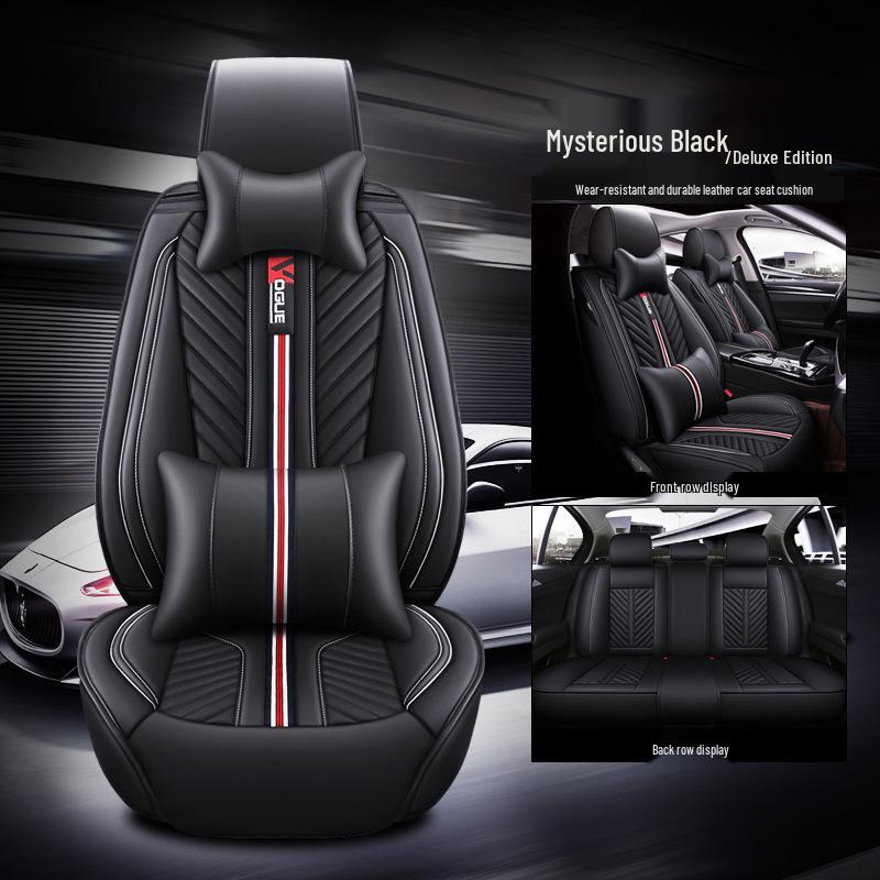 Cuscino Universale in Pelle per Sedile Auto per Quattro Stagioni, Adatto per Piccole Auto, SUV, Veicoli Fuoristrada e Coupé, Compatibile con Cinque Posti