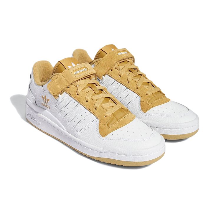 Adidas Originals Forum Low Leather Casual Versatile Velcro Lightweight Durable Low-Top Skate Shoes Unisex Sneakers White Brown GX9399