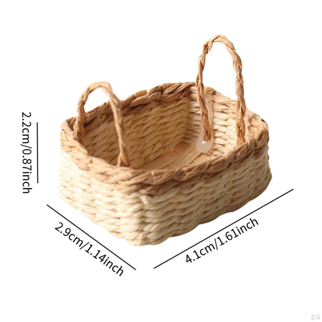 1/12 Dollhouse Accessory Storage Basket for DIY Kitchen Decor