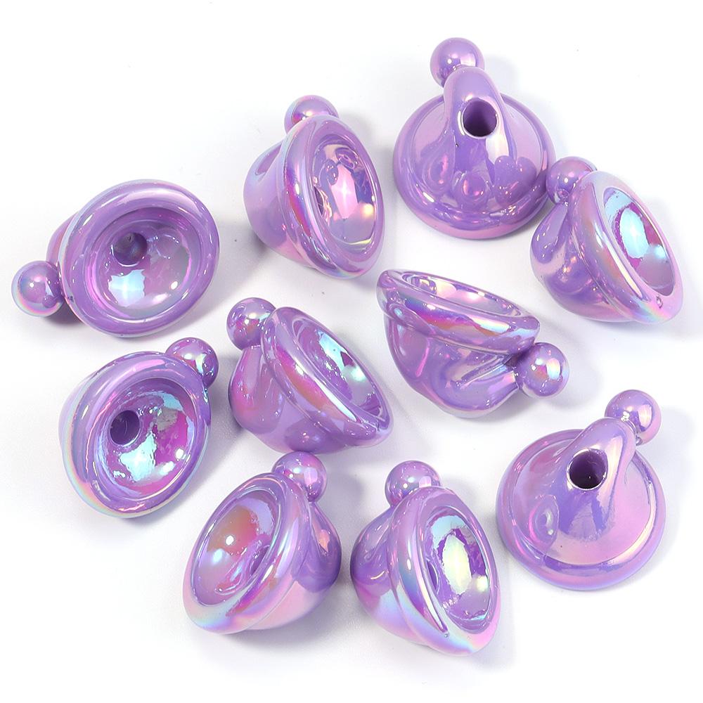 10pcs Christmas Hat Acrylic Beads Plated Color Loose Bead For DIY Jewelry Making Bracelet Necklace Keychain Christmas Decoration