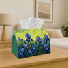 2D Flat,1pc Post Impressionist Tissue Box-Blue Iris Flower Van Gogh Style Art,Durable Napkin Organizer,Kitchen,Dining,Home Decor-Decorative Tabletop P