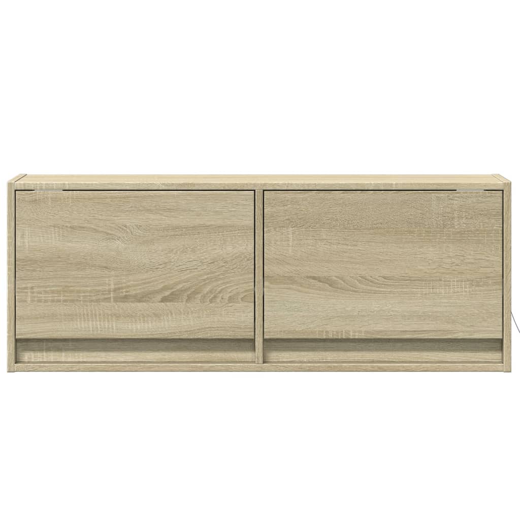 TV Wall Cabinet with LED Lighting Sonoma Oak Finish 100 x 31 x 35 cm