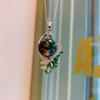 Cross Border Green Treasure Deep Yellow Shell Pearl Pendant Micro Inlaid Simulation Socialite Set Necklace Women