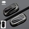 For Tesla Model 3 Y S Model X Zinc Alloy Carbon Fiber Car Key Protection Shell Cartoon Smart Remote Key Cover Car Accessories