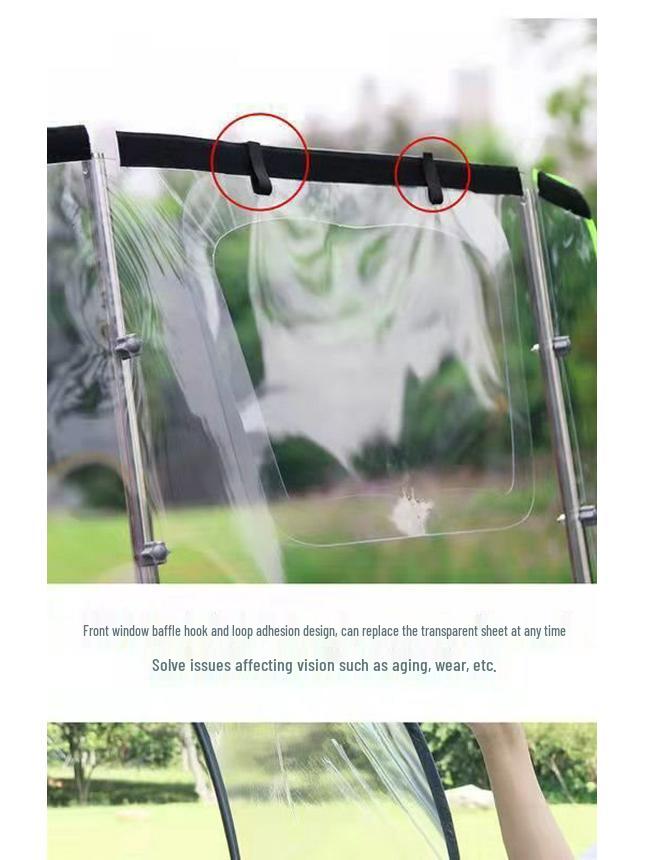 Toldo Impermeable y Protector Solar para Coche con Parabrisas Engrosado para Bicicletas Eléctricas y Triciclos