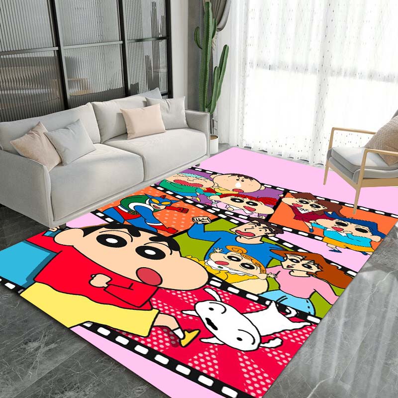 Cute Cartoon Crayon Shin-chan Rug, Suitable for Children's Play Areas, Non-slip Floor Mats, Bedrooms, Living Rooms, Sofas, and 1