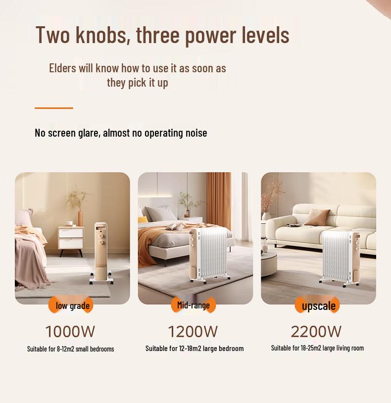 Elegant Electric Oil Radiator: Multifunctional Home Heater with Humidifier, Hot Air Fan, Gas Stove, and Clothes Dryer for Winter