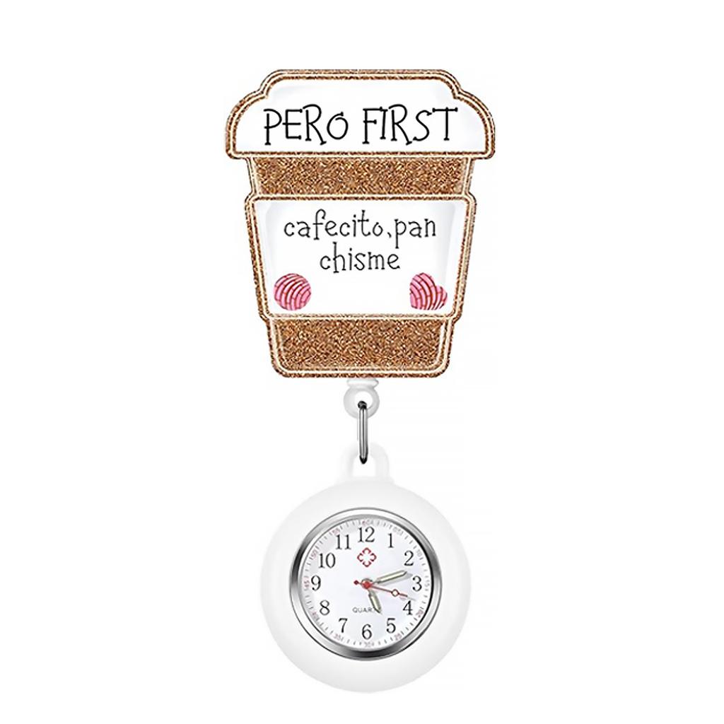 Medical Glitter Acrylic Retractable Badge Holder with Pocket Watch for Nurse Doctor Fob Pocket Watch Badge Reel Key Chain