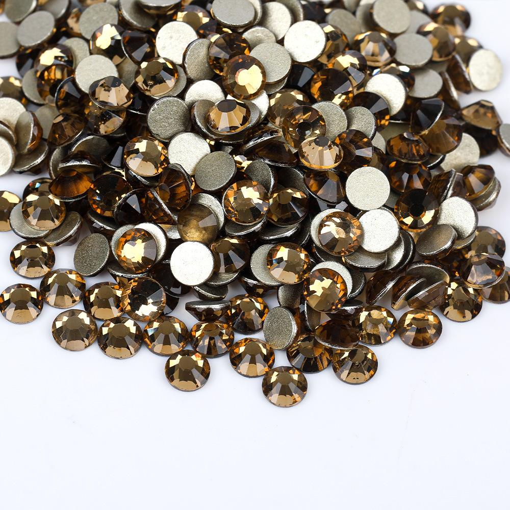 Weichen, Gold Bottom Glass Flat Bottom Diamond Nail Drill, Decorative Mobile Phone Case Diy Nail Accessories Rhinestone Jewelry