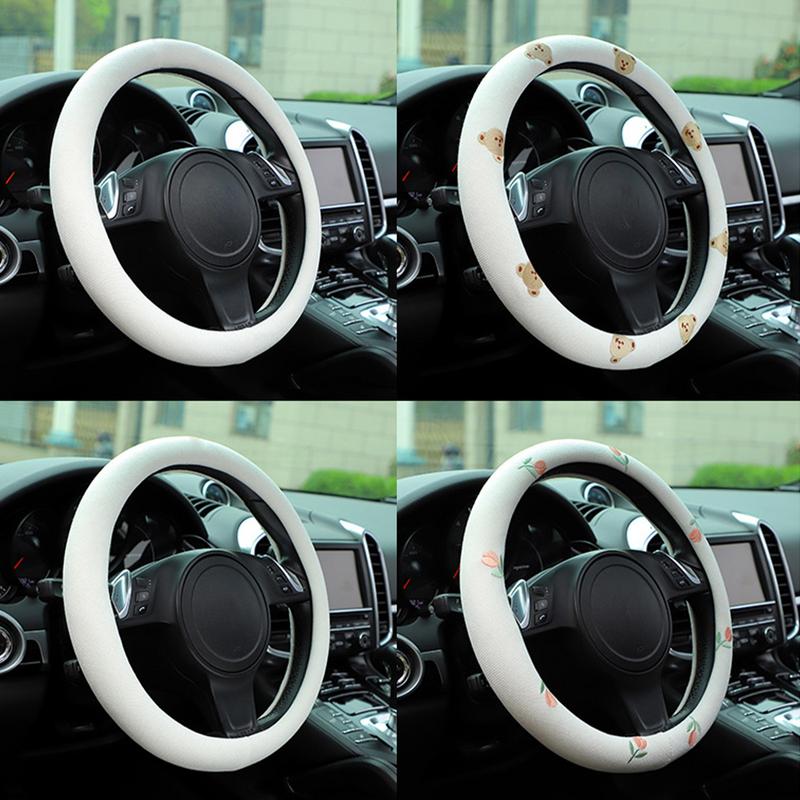 

Универсальный 15-дюймовый чехол на руль, автомобильный чехол на руль, милый автомобильный декор интерьера для женщин и девочек, мягкий