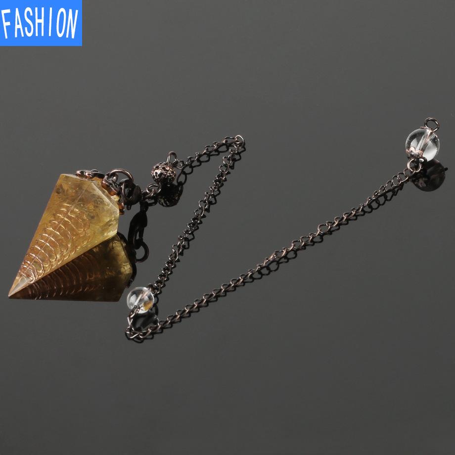 Dream Will Focus Yoga Pendant Natural Stone Cone Healing Necklace