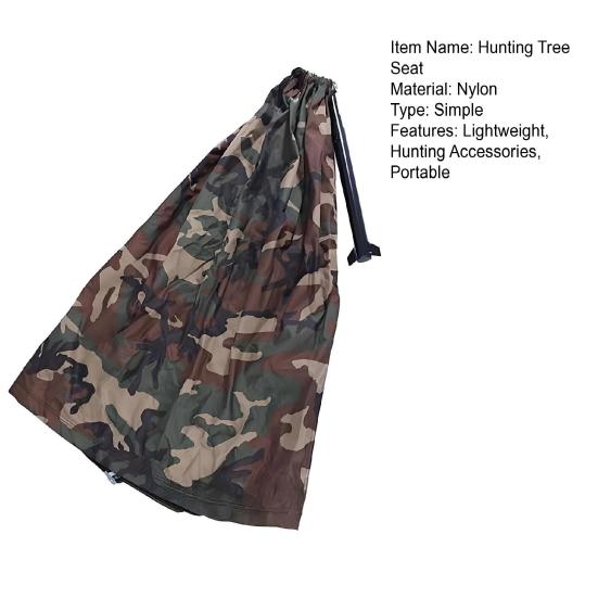 Low Down Jagdbaumsitz Tragbarer Leichter Hirschjagd Tarnung Hängemattensessel Outdoor Faltbarer Baumsitz Schwerlast Campinghocker auf Baum