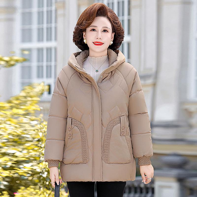 

Зимнее пальто темпераментного кроя большого размера для женщин среднего возраста - Утепленная хлопковая куртка с бархатной подкладкой 5XL (150-160 jin) хаки