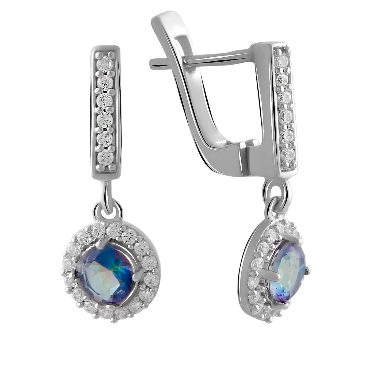 

Срібні сережки з топазом 2.65ct (2049111) різнокольорові кольору