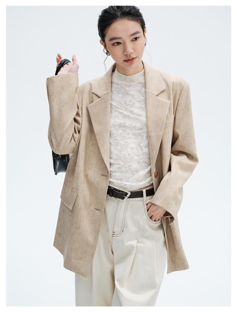 Spring 2026 Chinese-Style Lace Jacquard High Neck Knit Pullover T-Shirt