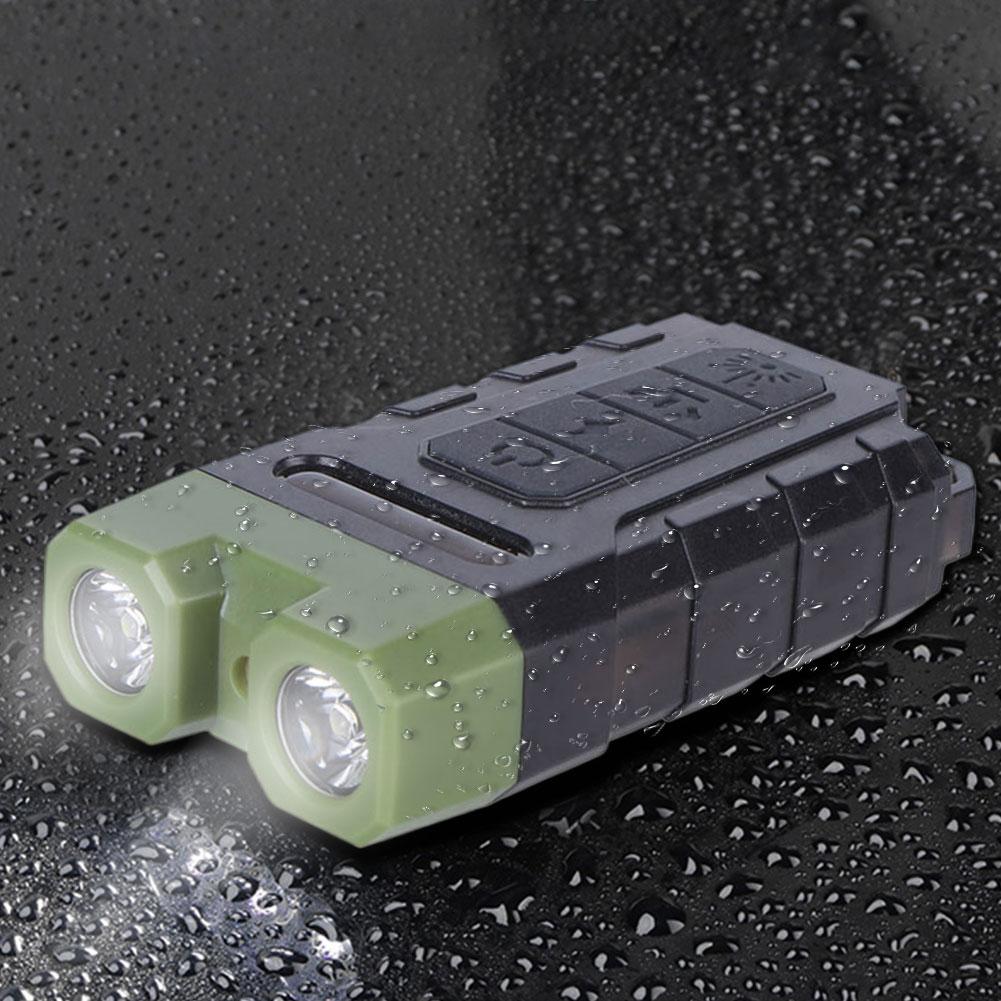 Powerful LED Flashlight Keychain USB Charging Camping Spotlight Torch 600LM Alarm Emergency Lamp for Camping Fishing Walking