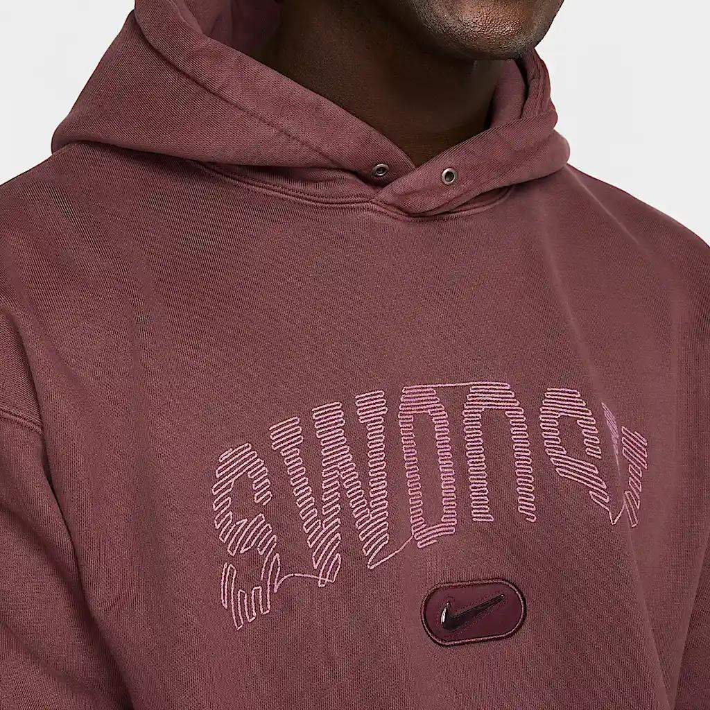 New Nike Solo Swoosh Sweatshirt Men's Vibrant Burgundy Wine Red HJ2230-652