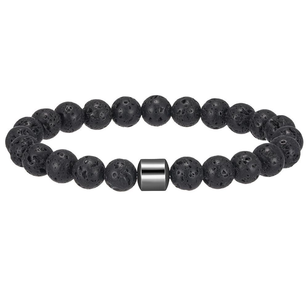 8MM Natural Stone Bracelet Set: Black Gall Tiger Eye & Agate Stone