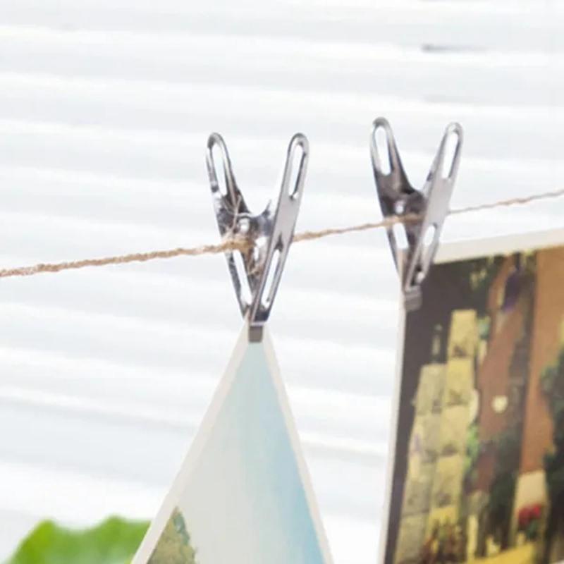 20 st rostfritt stålklämma vindtät klädnypa Liten platt anka silverhängare öppen mapp platt mapp vindtät klämma